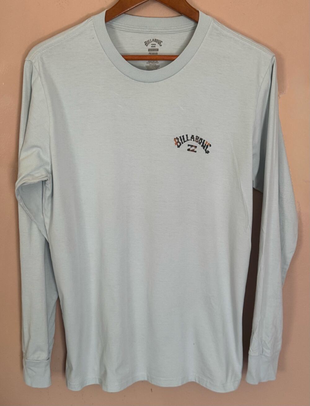 Billabong Lounge Shirt Long Sleeve Premium T-Shirt Light Blue M